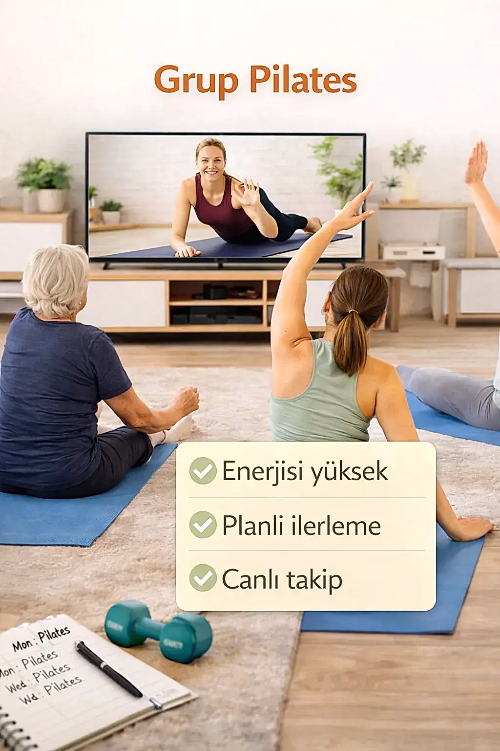 Grup online pilates dersi