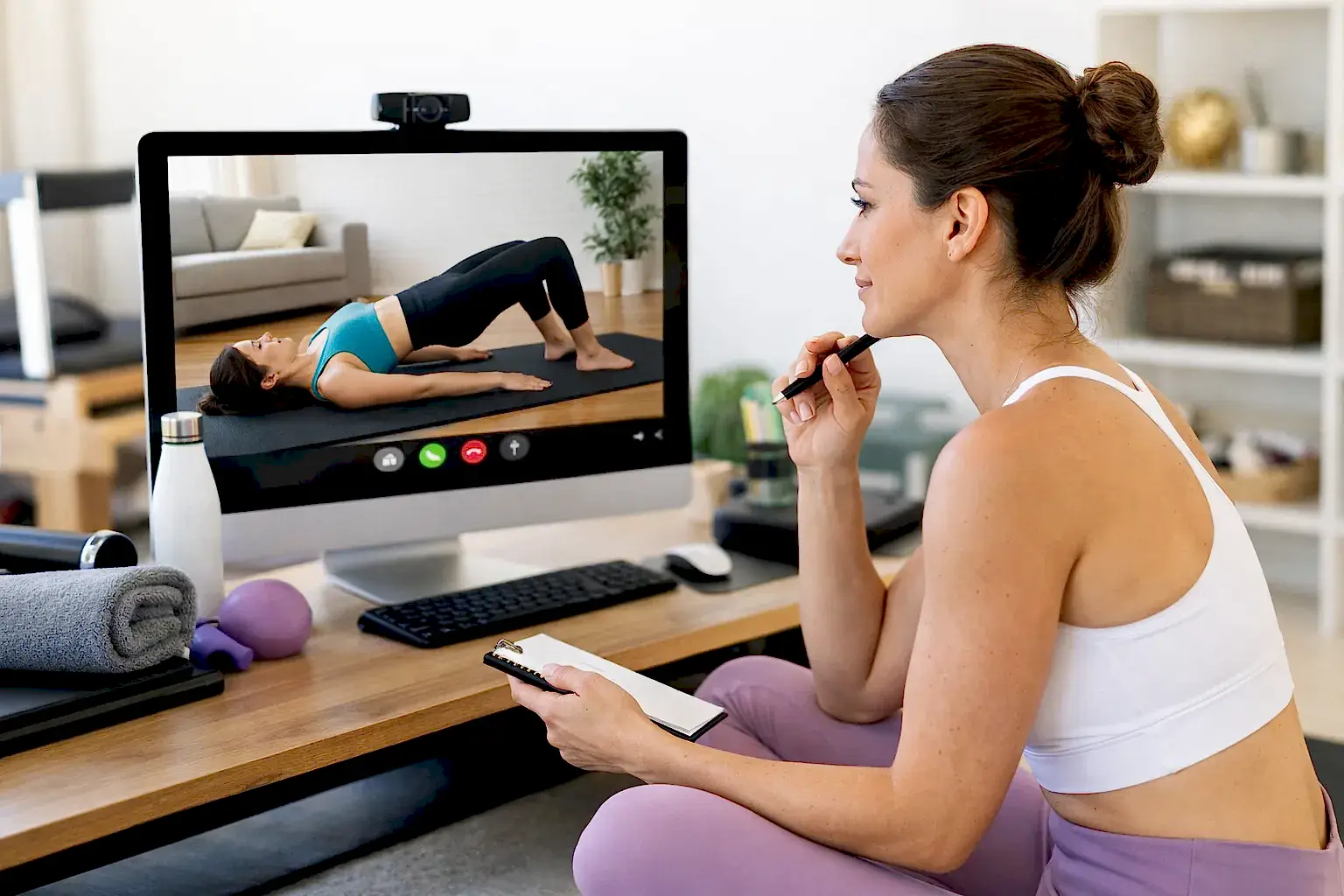 Bire bir online pilates dersi gorunumu