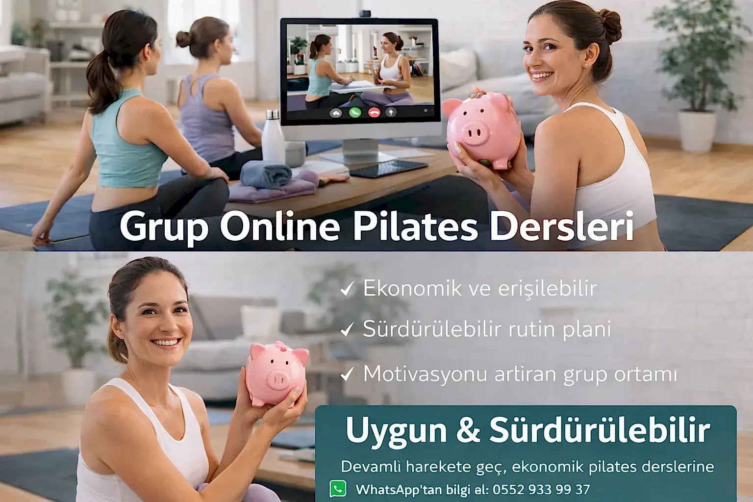 Grup online pilates ile surdurulebilir rutin