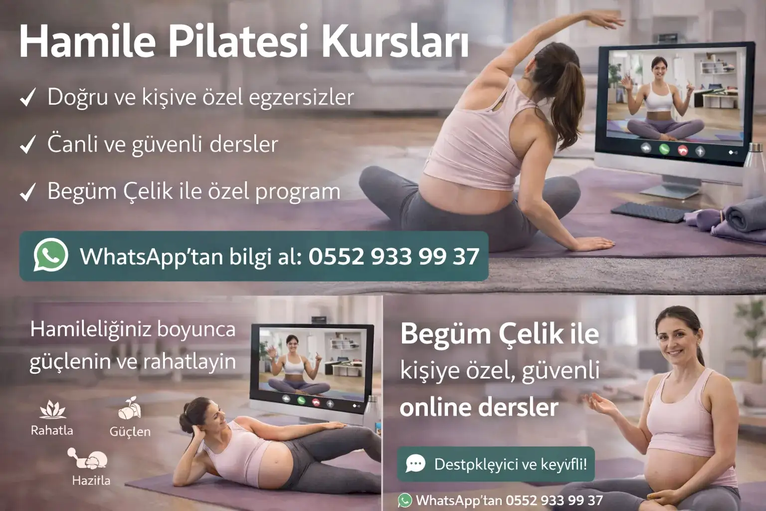 Begum Celik ile hamilelik boyunca guvenli online ders